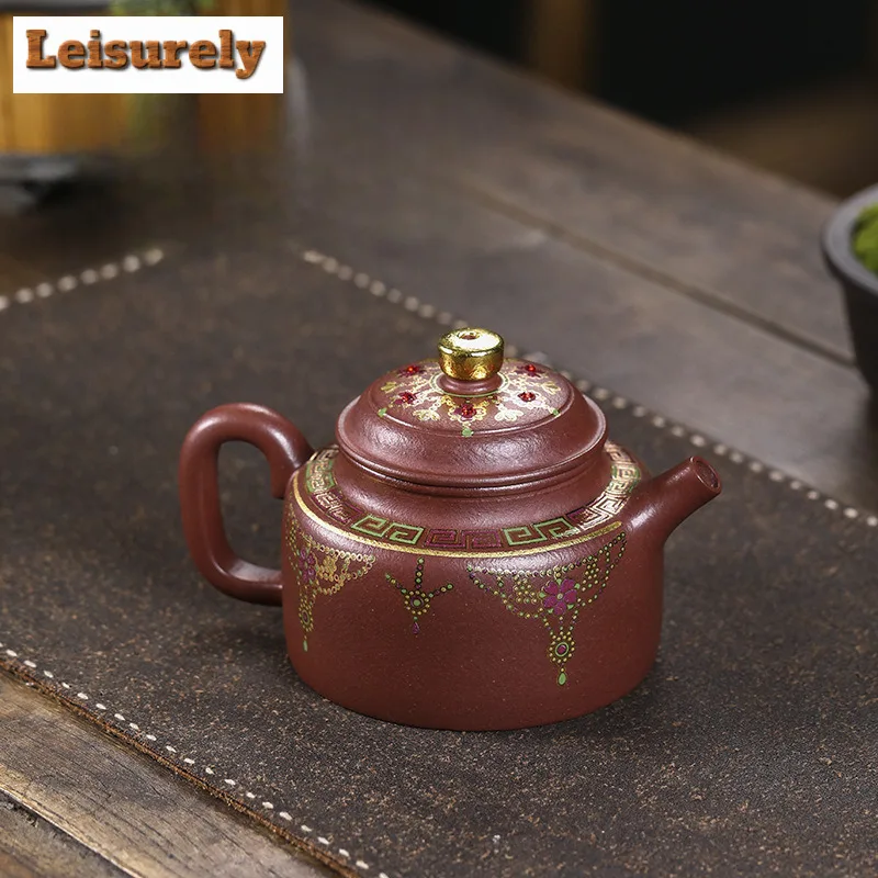 330ml Antique Yixing Purple Clay Teapots Handmade De Zhong Pot Raw Ore Purple  Mud Tea Maker Kettle Zisha Tea Set Tea Ceremony