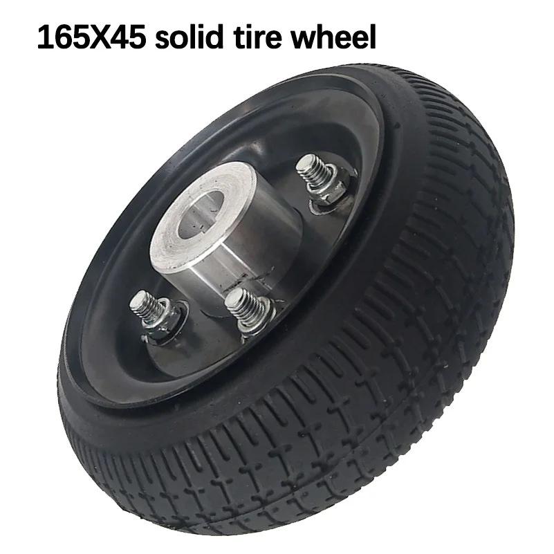 

165X45 Solid Tire Wheel + 6.5'' Keyway Type Hub 19mm Inner Hole for Gas/Electric Scooter, ATV, and More