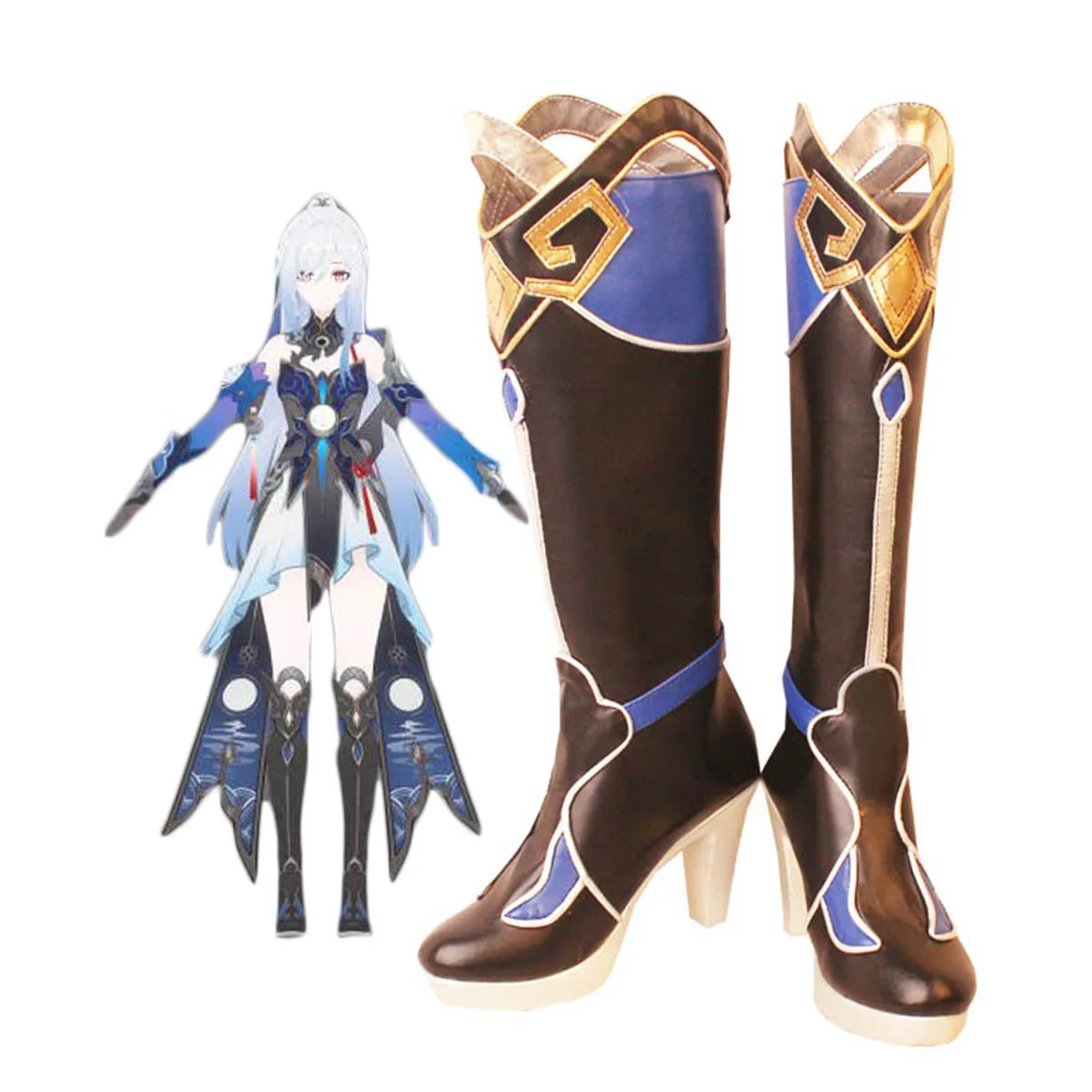 

Honkai: Star Rail Jingliu Cosplay Boots High Heel Shoes Custom Made Any Size