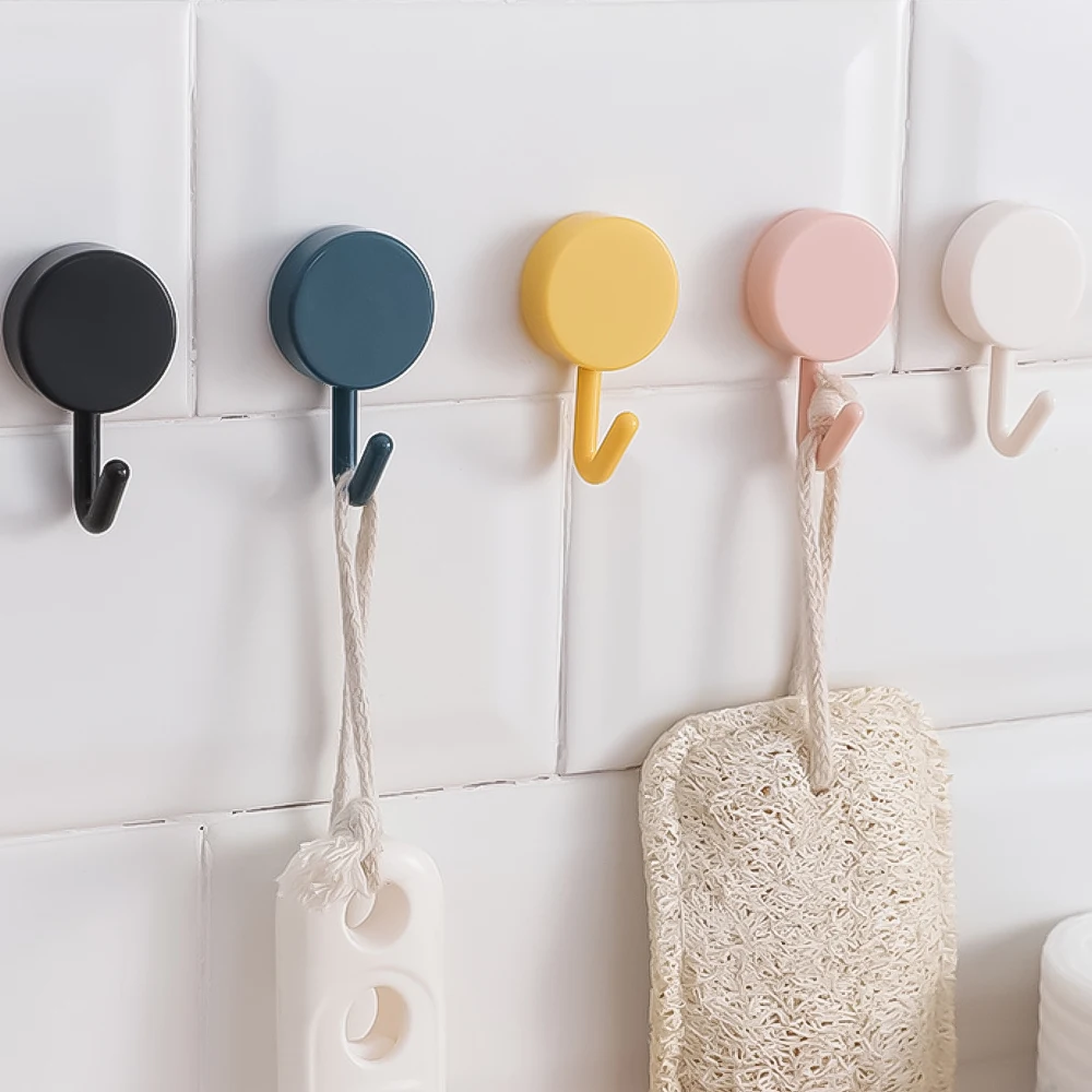 10PCS Self Adhesive Wall Hook Strong Kitchen Storage Sticky Hooks Towel Bag Clothing Bathroom Door Hanger Home Organizer Hooks wall mount hooks self adhesive hooks multi purpose hooks adhesive wall hook bag hook kitchen hooks wall organizer hook