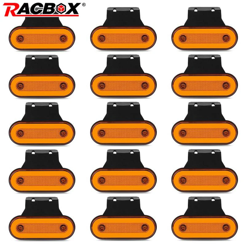 Futheda 4pcs IP65 12V/24V Oval LED Side Marker Lights Front Rear Lights Lamps Universal Indicator Of Position With Amber Bulbs For Truck Trailer Van Caravan Lorry Car Bus Boats Futheda 4pcs IP65 12V/24V Oval LED Side Marker Lights Front Rear Lights Lamps Universal Indicator Of Position With Amber Bulbs For Truck Trailer Van Caravan Lorry Car Bus Boats