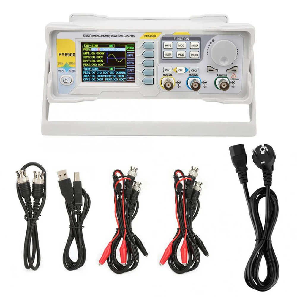 FY6900 20/30/40/50/60/80/100MHz DDS Function Signal Generator Dual-CH Arbitrary Waveform Generator Source Frequency Counter 6