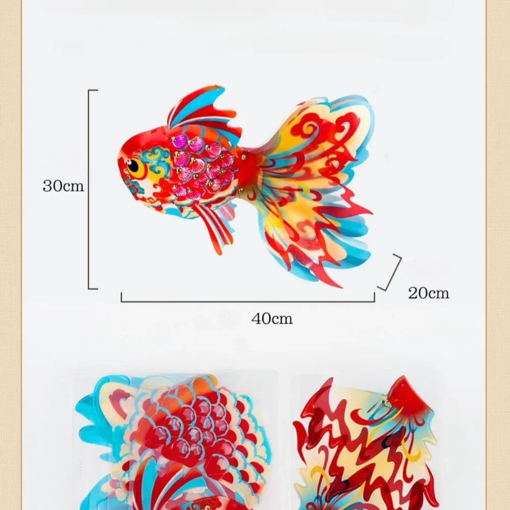 Mid-Autumn Festival Laterne DIY tragbare leuchtende antike Glasfischlaterne handgemachte immaterielle Kulturerbe PVC-Laterne – Detail 3