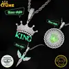 Classic Luminous Style Personalized Pendant Necklace Silver 925 Moissanite Pendant Necklace Rope Chain Men Hip Hop Jewelry 2
