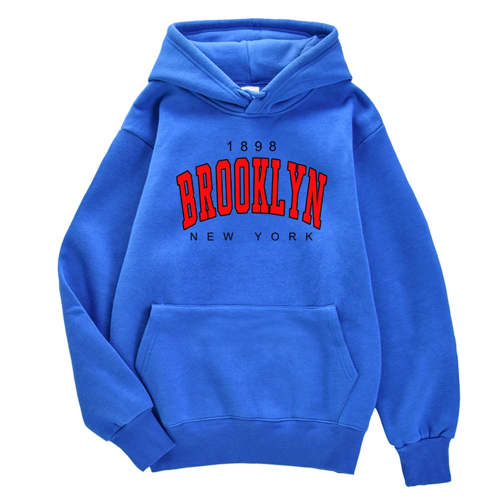 

1898 Brooklyn New York Print Pullover Male Hip Hop Couple Clothes High Quality Sport Sweatshirts Oversize Regular Long Sleeve