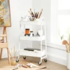 SONGMICS 3-Tier Rolling Cart, Metal Storage Cart, Kitchen Storage Trolley with 2 Brakes and Handles, Utility Cart, Easy Assembly 3