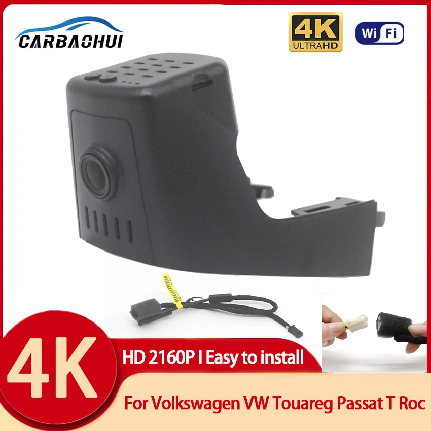 

HD 4K Dash Cam Wifi Car DVR Camera Dash cam High Quality For Volkswagen VW Touareg Passat T Roc 2018 2019 2020 2021 2022 2023