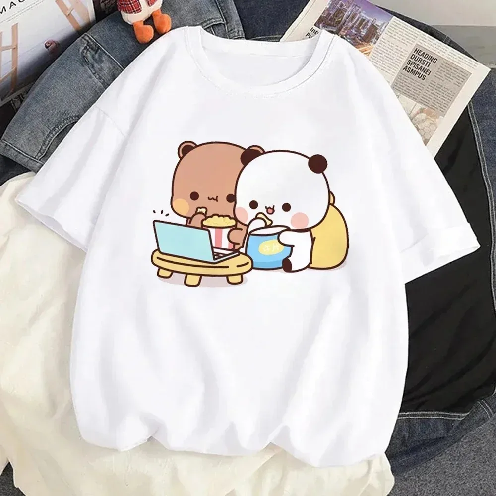 Cute Bear LOVE T Shirt Women Bubu Dudu Couple Tops Tee Summer Short Sleeve Tshirts Female Korean Casual Girl T-shirt Camisetas 5