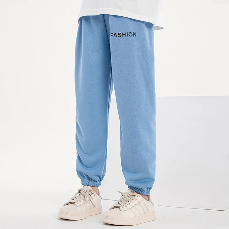 Summer And Autumn New Children's Solid Color Letter Casual Sports Sweatpants For Boys And Girls Handsome And Cute Pants 35