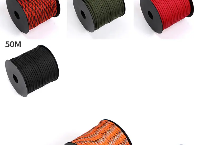 Description Picture 5 of item7 Strand 4mm Paracord Rope 550 Military Tactical Parachute Cord Camping Survival Accessories Tent Lanyard DIY Bracelet Weaving