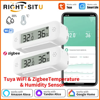 Tuya Zigbee 3.0 WiFi Temperature Humidity For Smart Home Thermometer Hygrometer APP Remote Work with Google Home Yandex Alexa 1