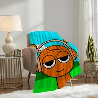 Cartoon S-Sprunki Pattern Incredibox Blanket Plush Nap Sofa rug for Living Room Office Bedroom Birthday Home Travel Kid Gifts 1