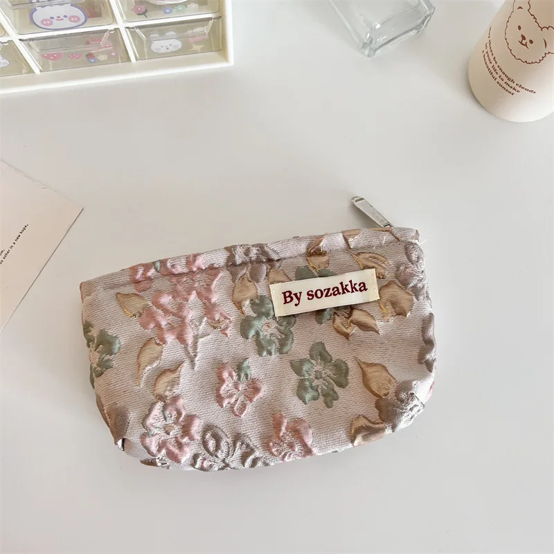 Französisch Geprägte Blumen Reise Kosmetische Lagerung Tasche Brieftasche Nette Frauen Make-Up Kits Handtaschen Telefon Bleistift Fall Organizer Tasche – Detail 25