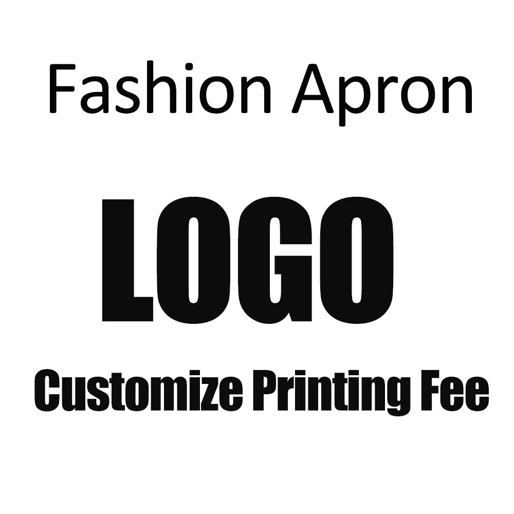 Apron Custom Logo Fee For Print Logo Kitchen Apron Chef Work BBQ Restaurant Bar Coffee Hairdresser Pet Shop Cloak Waiter Bib chef tool apron tea shop cotton clothes adult kitchen cooking working men women bib apron logo print