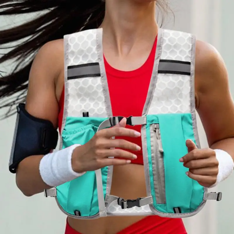 Running Vest Reflective Hydration Water Chest Pack Lightweight Running Water Bottle Storage Vest With Phone Holder Cycling Vest