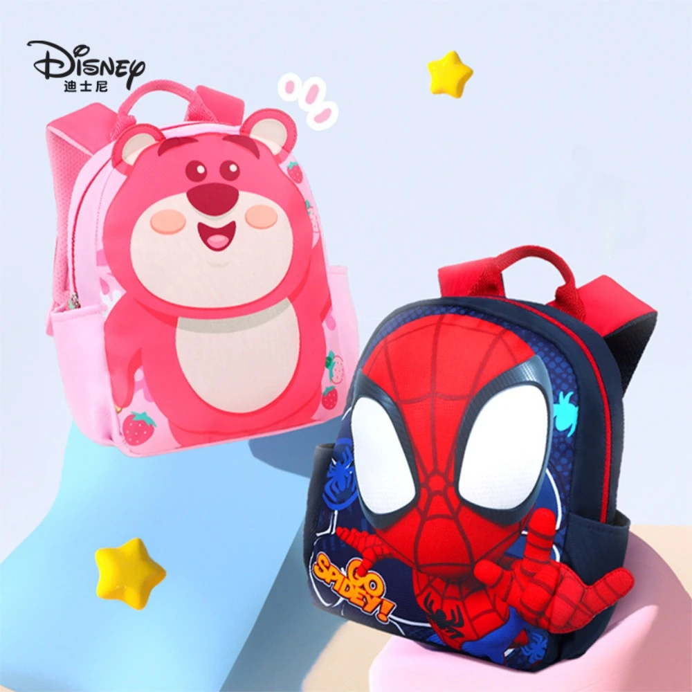 Disney Preschool Children's School Bag Kindergarten Small Class Boys And Girls Can Use Double Shoulder Spider Man Large Capacity