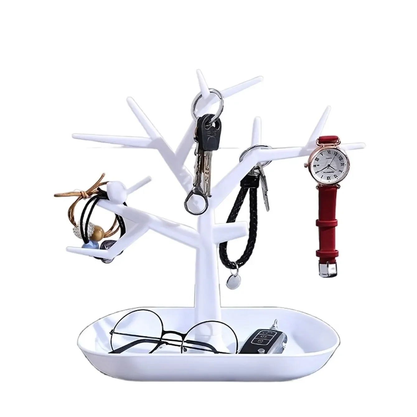 Description Picture 2 of item1 New Tree Hanging Creative Key Headband Bracelet Glasses Display Stand Creative Earrings Ring Practical Storage Rack