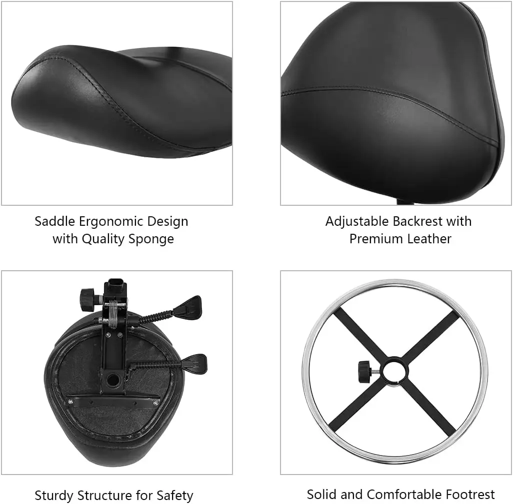 Back Support Hydraulic Ergonomic Saddle Seat Stool with Wheels for Clinic