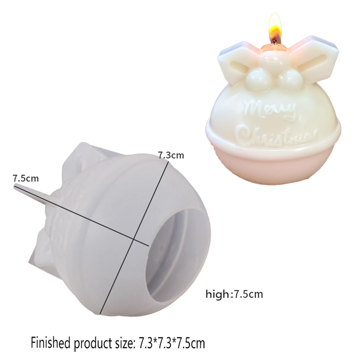 thumbnail image 1 of Molde grande de silicona para velas con aroma navideño, para hacer tú mismo, con forma de árbol de Navidad de Papá Noel, hecho a mano, para hacer jabón, pasteles, chocolate, resina, 1 of 5