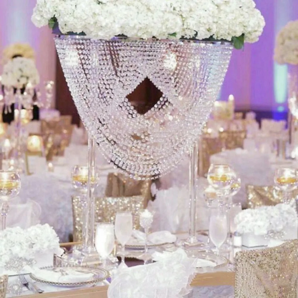 Crystal-Wedding-Table-Centerpiece-Acrylic-Flower-Rack-Road-Lead-Event ...