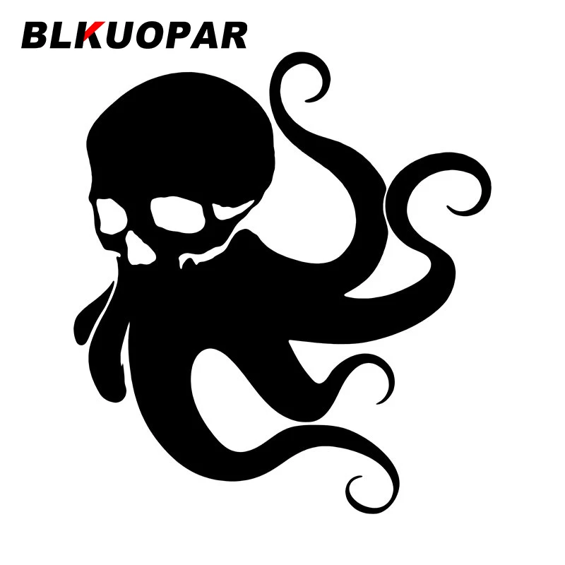 

Автомобильные наклейки с изображением скелета осьминога BLKUOPAR, забавная виниловая наклейка, Солнцезащитная высечка окон, холодильника, автомобильная этикетка