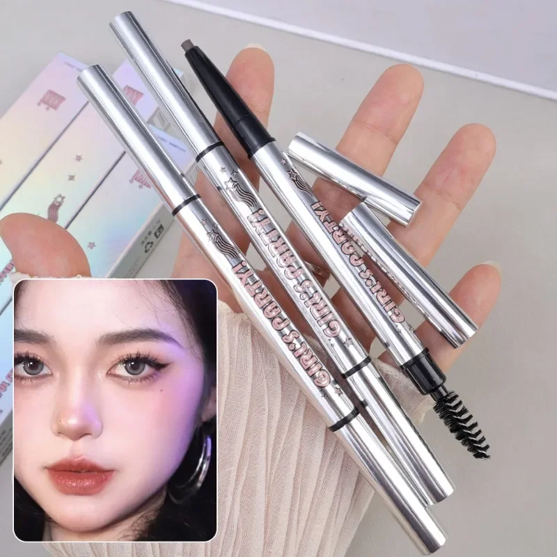 Waterproof Double Head Eyebrow Pencil Lasting Easy To Color No Blooming Ultra Fine Rotatable Eye Brow Pen Eyes Makeup Cosmetics 6