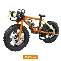 Vintage Diecast Metal Bicycle Model - Classic Retro Decorative Toy (Orange)