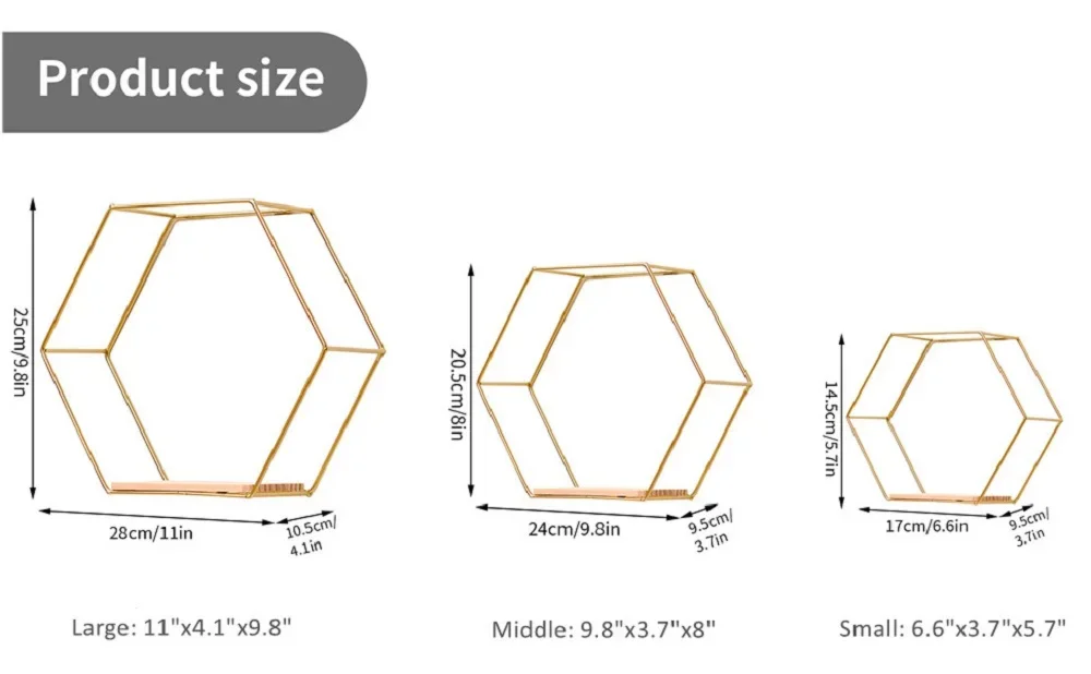 Description Picture 3 of itemHexagonal Floating Wall Shelf Miscellaneous Storage Rack Wall Mounted Manual Display Rack Living Room Bedroom Home Decoration