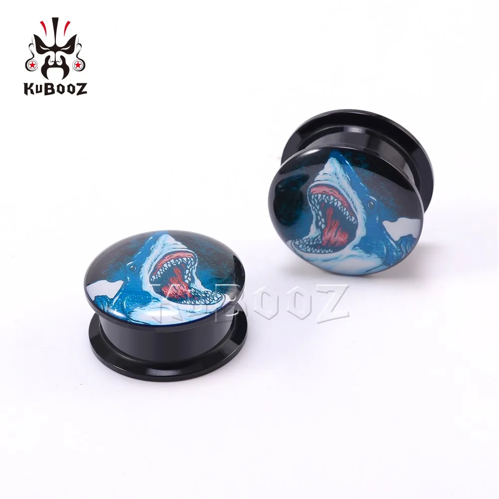 GIVEME] Jewelry 1ペアアクリル耳ゲージプラグセット創造的なパターン耳肉トンネルエキスパンダーストレッチャー抗アレル KUBOOZ 人気の アクリルビッグサメ耳ゲージプラグボディピアスジュエリーイヤリングトンネルストレッチャーエキスパンダー 6-30 ミリメートル 2 個 ... Jewelry 1ペアアクリル耳ゲージプラグセット創造的なパターン耳肉トンネルエキスパンダーストレッチャー抗アレルギーボディピアスジ