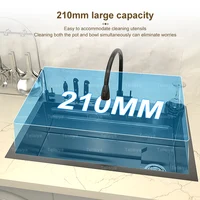Sink Stainless Steel Kitchen Apartment Large Single Slot With Knife Holder Multifunction Wash Basin For Kitchen 2