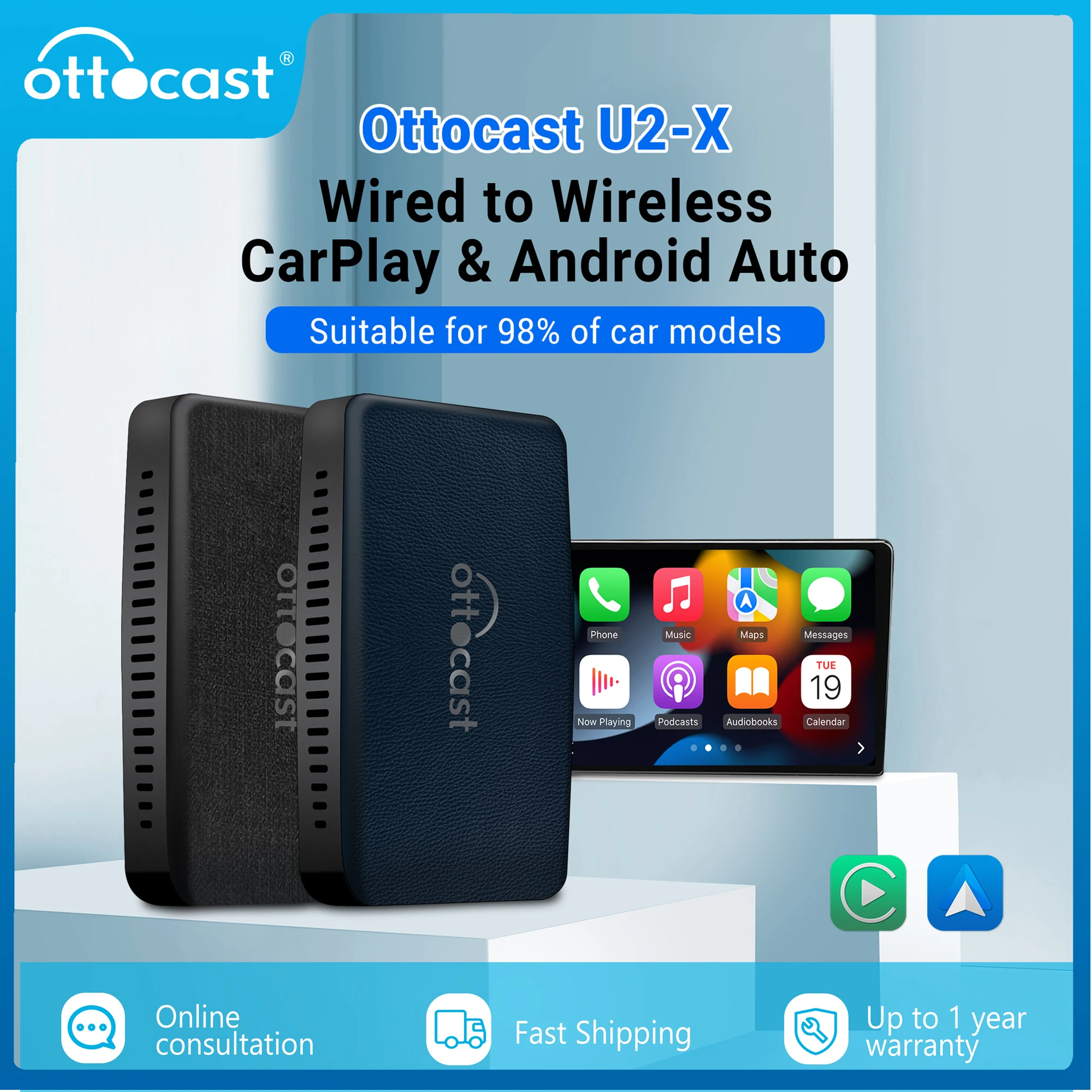 Adaptador inalámbrico Android Auto/CarPlay 2 en 1 U2-X Pro - Ottocast –  OTTOCAST