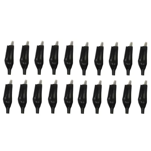20 Pcs Crocodile type Clip 28MM Black Red Blue Black Yellow Soft Plastic Coated Testing Probe Mini Alligator Test Clips - Image 9