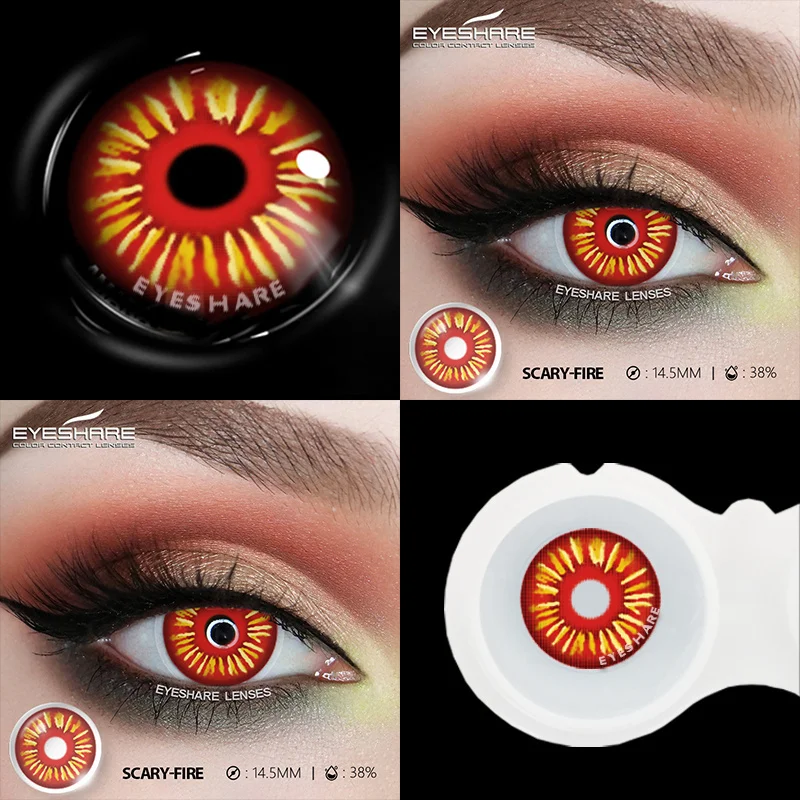 EYESHARE 1 Paar farbige Cosplay-Kontaktlinsen für Augen, jährlich, farbige blaue Augenlinsen, lila Linsen, Halloween-Kontaktlinsen – Detail 5