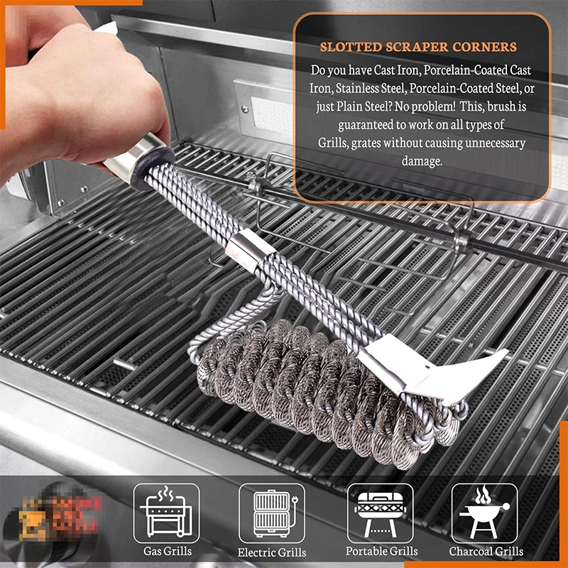 Stainless Steel BBQ Grill Cleaning Brush 6