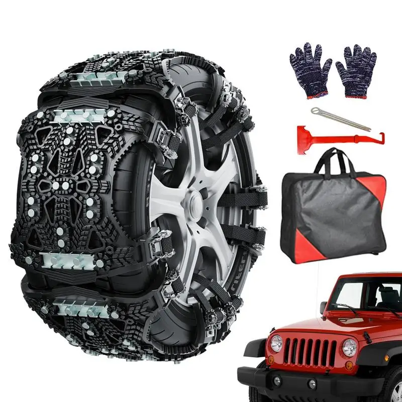 

Tire Chains For Cars Universal Adjustable Tire Snow Chains Tire Snow Chains Anti-Ice Crushing For Tires On Snow Road Freeze Dirt