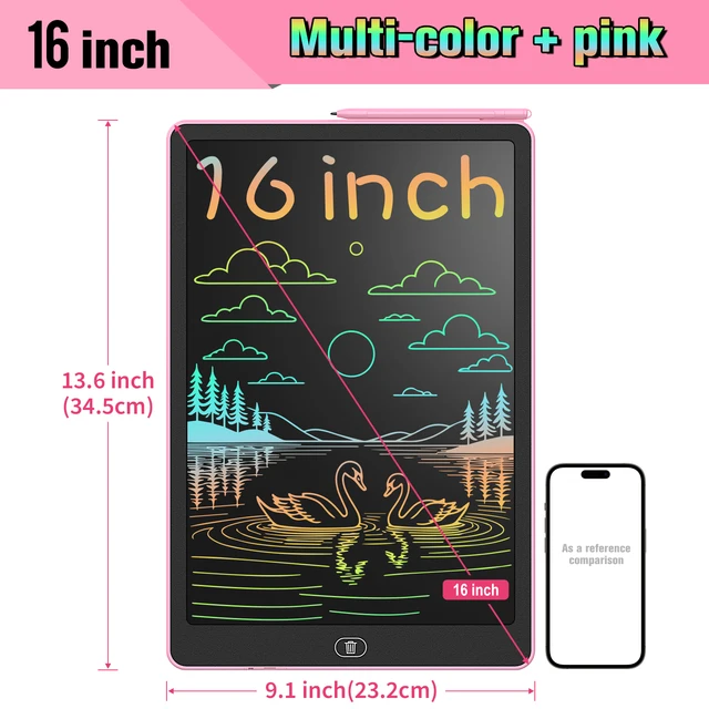 16 Inch LCD Writing Tablet, Large Electronic Drawing Board with Vibrant Colors, Erasable Screen, Perfect Educational Toys 3