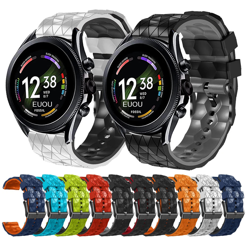 Cinturino Da 22Mm Per Cinturino Fossil Gen 6 44Mm Per Accessori Per Braccialetti Con Cinturino In Silicone Fossil Gen 5E 44Mm / Gen 5 Lte 45Mm