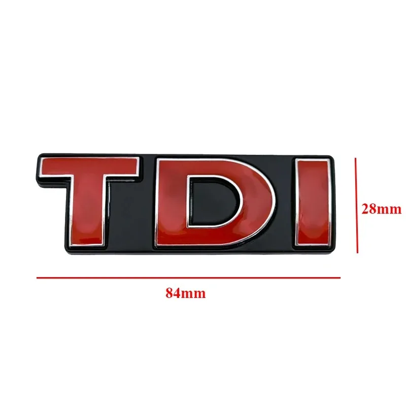 Car Badge Sticker Car 3D Sticker TDI Emblem Front Grille Sticker Fender Tail Metal Side Badge Decor For VW Polo Golf Jetta Passat MK4 MK5 MK6