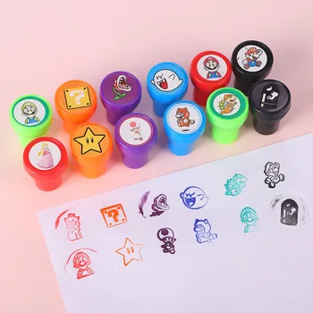 12/24/36pcs Super Mario Bros Self Inking Stamps Mario Toy Birthday Party Favor Gifts Souvenirs Decoration Wedding Supplies