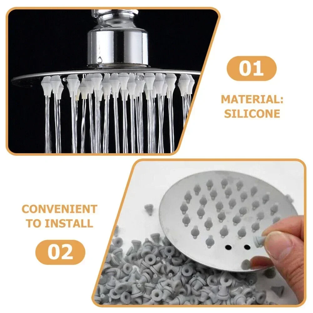 50pcs Shower Head Silicone Nozzles Replacement Parts Spray Silicone Universal Water Outlet Hole Sprayer Bathroom Accessories 4