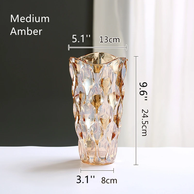 WGV - Vaso Maria Bud, larghezza 7,6 cm, altezza 40 cm, trasparente, alto taglio obliquo, in vetro concavo, centrotavola per matrimoni, feste, eventi, decorazione per casa e ufficio, 1 pezzo