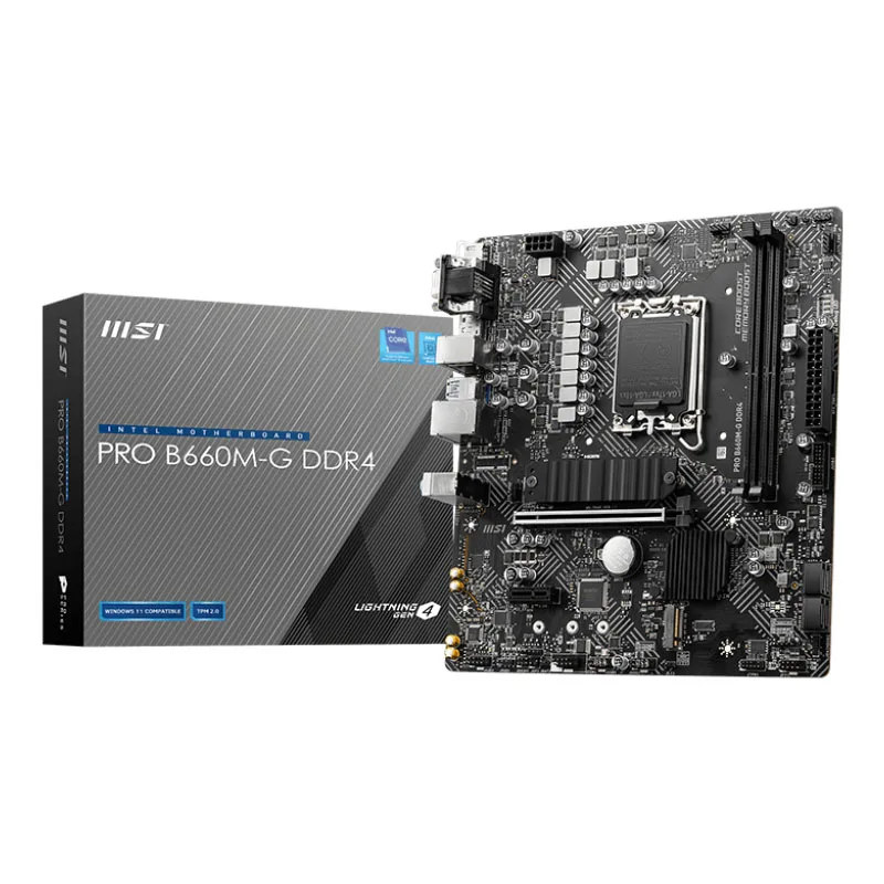 Nuova Scheda Madre Lga1700 Msi Pro B660M-G Ddr4 Con Presa Chipset B660 Lga1700 Supporta 12Th 2 Xddr4 64Gb Pcie 4.0 2X M.2 M-Atx