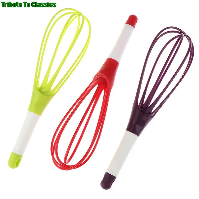 Kitchen Whisk Bake Tool Agitator Silicone Rotary Manual Egg Beater Mixer new | Дом и сад