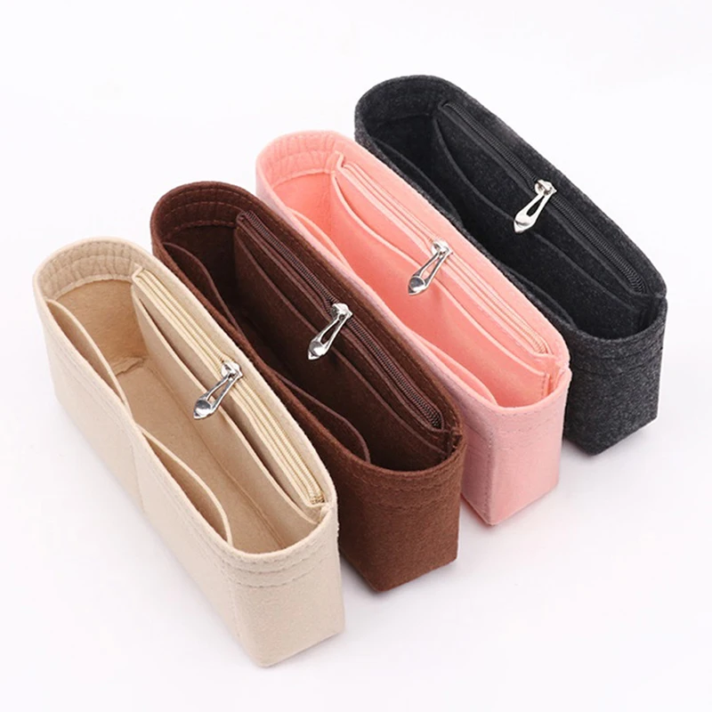 

1PC Felt Insert Bag Organizer, Makeup Organizers, Liner Perfect for Brand Women's Handbags For Baguette And Cosmetic Bags