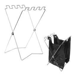 Support de sac poubelle pliable Portable en acier inoxydable, support de sac suspendu en plastique pour Camping en plein air pique nique 