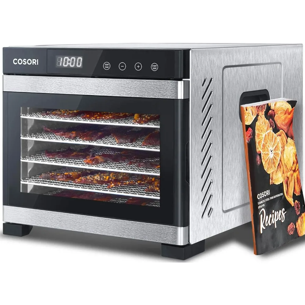 

Food Dehydrator for Jerky, Large Drying Space with 6.48ft², 600W Dehydrated Dryer, 6 Trays, 48H Timer, 165°F Temperature Control