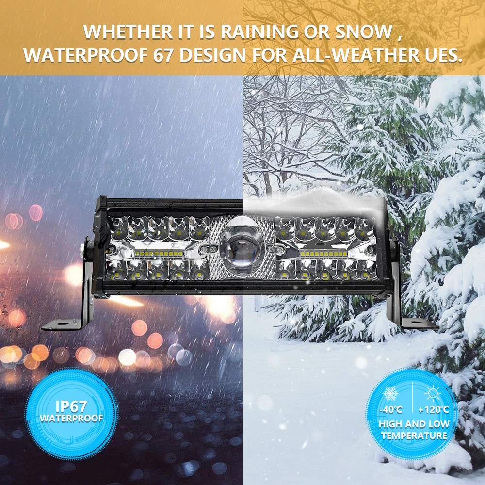 Auto LED Spotlights Work Light Bar White Yellow Flash 120w for Off Road 12V 24V