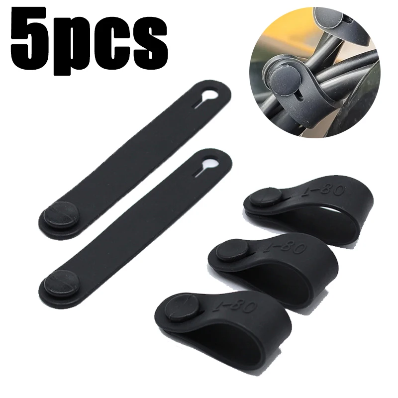 5pcs Motorcycle Rubber Bands for Frame Securing Cable Ties Wiring Harness Cables Accessories for Motobike Bike Car electrical insulation tape wiring harness tape strong adhesive cloth fabric tape for cable harness wiring looms cars 19mmx15m