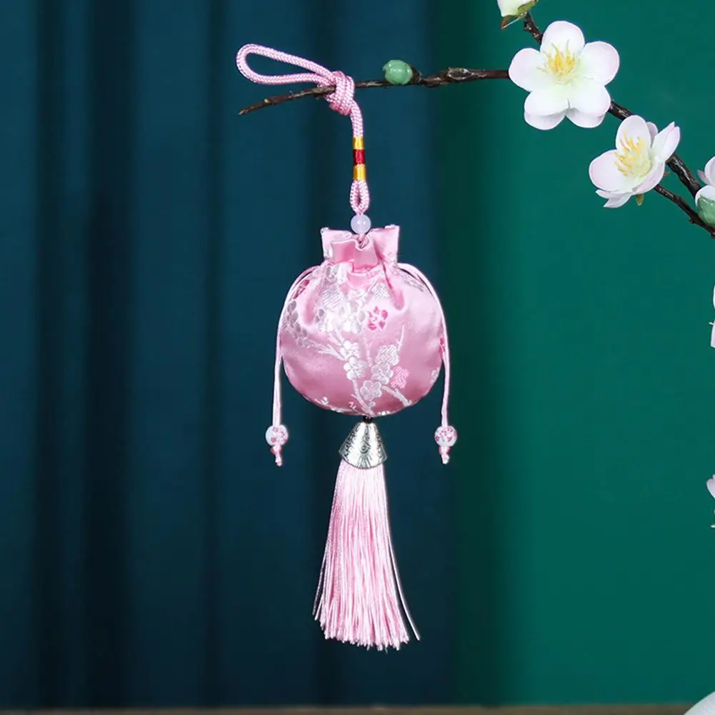 Leere Tasche im chinesischen Stil zur Schmuckaufbewahrung, handgefertigt, Vintage-Quasten, Glücksstickerei, Beutel mit Kordelzug – Detail 15