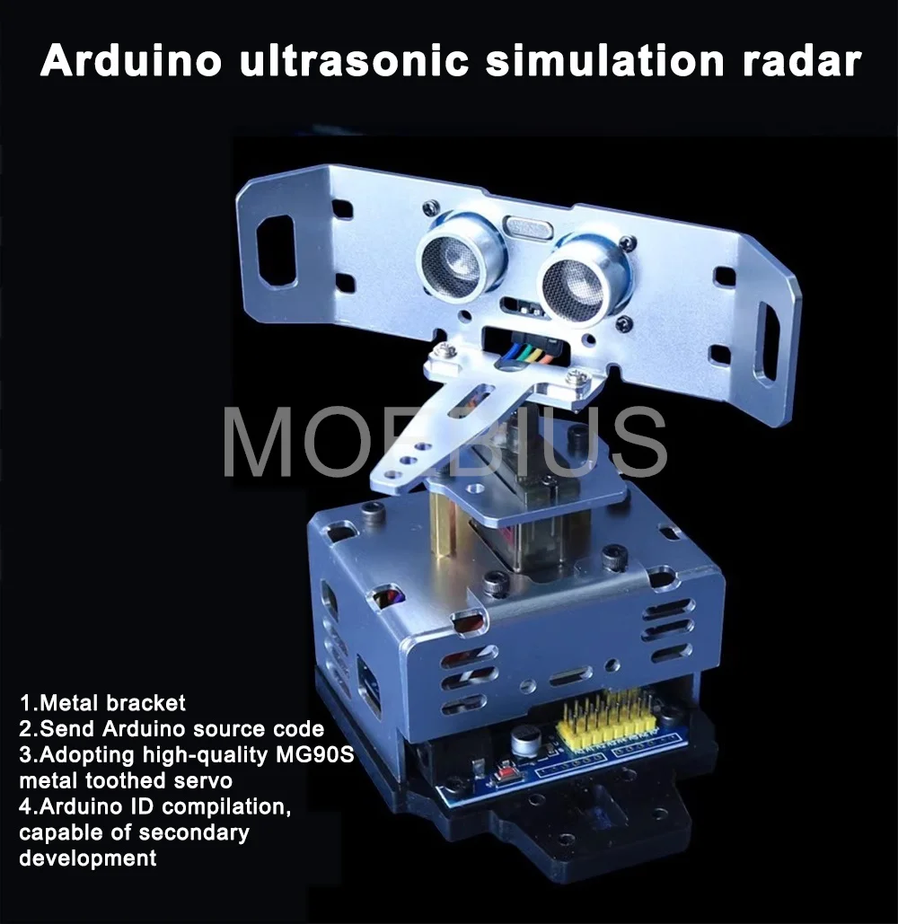 Ultrasonic Radar Detector Kit Compatible with Arduino Programming Toy DIY Stem Kit